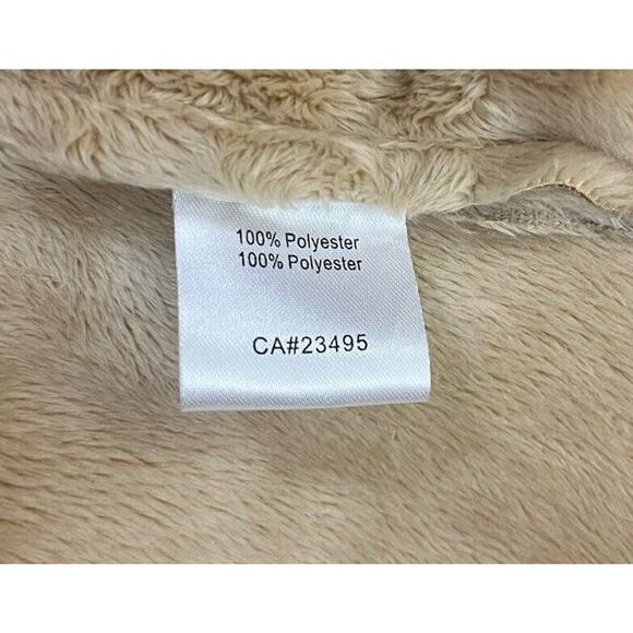 Icelandic Design Beige Suede Jacket Toggle Buttons Faux Fur Overcoat Size XL - Picture 9 of 9